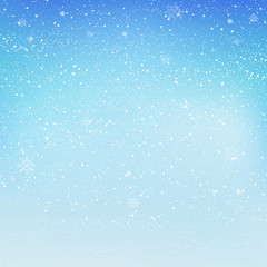 Falling shining snow or snowflakes on transparent background for Merry Christmas and Happy New Year. Vector