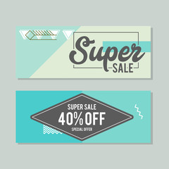 Set of colorful trendy sale banners vector illustration