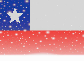 chile flag on christmas background