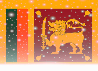 sri lanka flag on christmas background