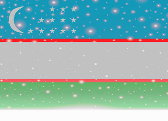 uzbekistan flag on christmas background