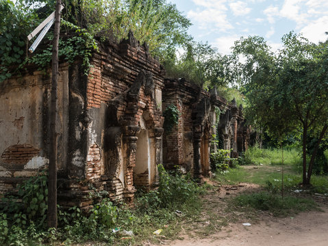 The ruinous stupas at Maha Sandar Mahi Pagoda, Amarapura, Myanmar