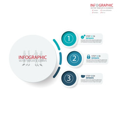 Vector abstract element infographics 3 option. Design for business or finance template layout, brochure, workflow, information or presentation and other. Can add infodata and icon. Abstract 3D vector.