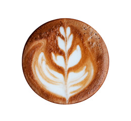 Latte Art, coffee on white background
