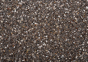 Food background, Chia (cia) seeds close-up