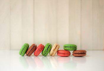 macaroon on wood background.