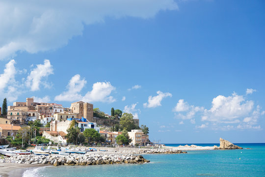 Beautiful sea beach in Castel di Tusa, Sicilia