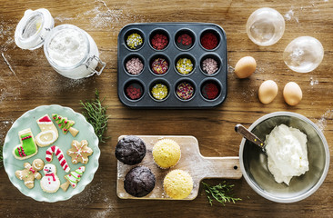 Christmas cupcake baking