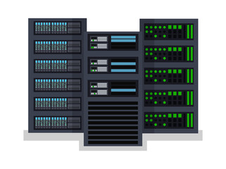 Flat vector illustration concept server room data center