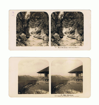 Fototapeta Stereoscope  card  /  old Stereoscope  card ,1905