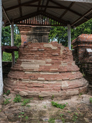 The ancient ruinous stupa at Lin Zin Kon cemetery, Amarapura, Myanmar