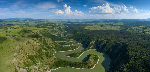 meanders at rocky river Uvac river in Serbia
