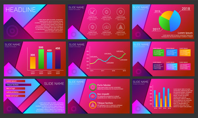 Bright presentation templates. Elements for infographics, flyer and leaflet, banner, advertising, corporate report, marketing, annual report.