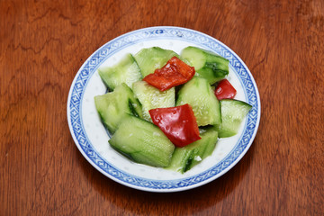 Small cucumber cold and dressed with sauce - Side dish