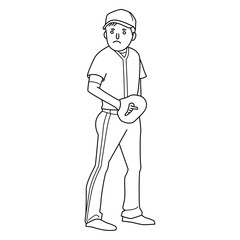 Vector illustration of a baseball player throwing the ball.