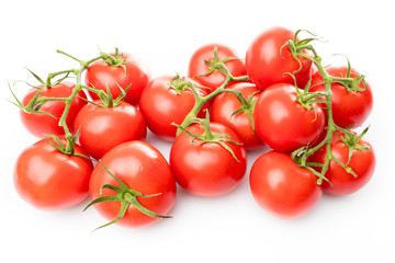 tomato isolated on white background.  Bunch of fresh tomatoes
