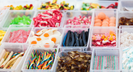 Sweet display on a market