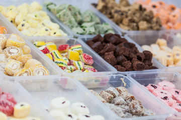 Sweet display on a market