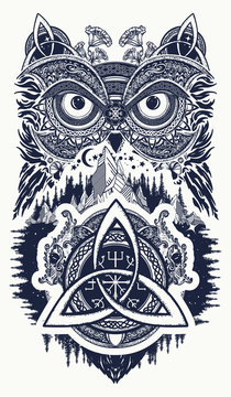 celtic knot owl drawing  Owl tattoo design Owl tattoo Owls drawing
