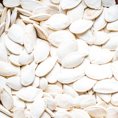 Background of white pumpkin seeds