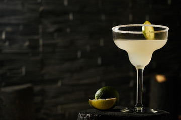 Classic lime margarita cocktail