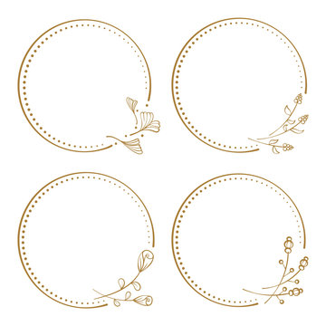Vector floral vintage frames set