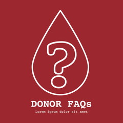 Blood drop icon with the text FAQ