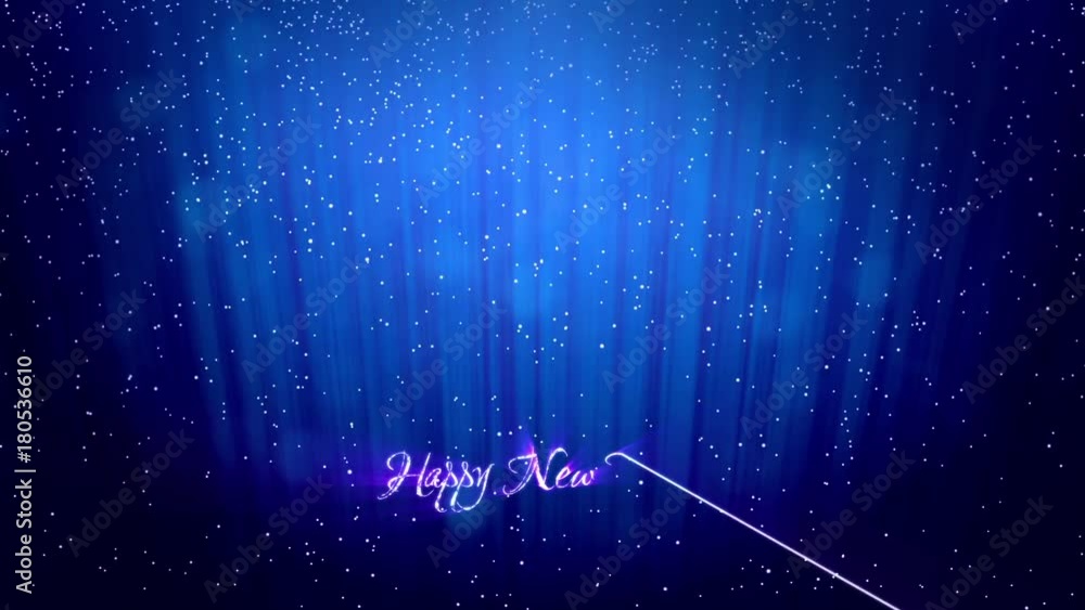 Poster glowing winter blue background with snowfall and rays like the northern lights. use it as a winter b