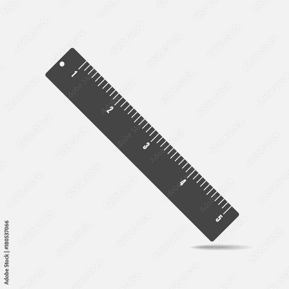 Poster vector icon ruler. metric system. school measuring lance. measuring tape.