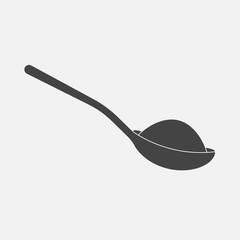 Vector icon of a spoon with sugar or salt
