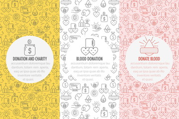 Charity, donation money and blood banners - 180537243