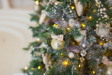 Closeup of Christmas-tree decorations