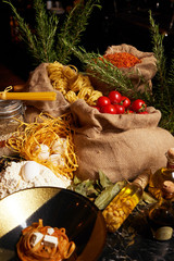 Ingredients for cooking Italian food