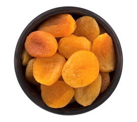 dried apricots isolated on white background