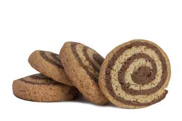 a few baked coffee round cookies