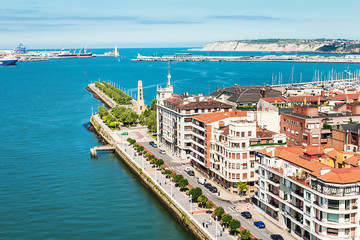 Aerial view of the port of Getxo