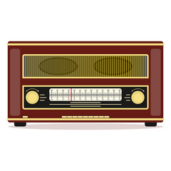 Retro radio, retro radio icon.