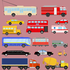 Transport, public transportation, cars, trucks.