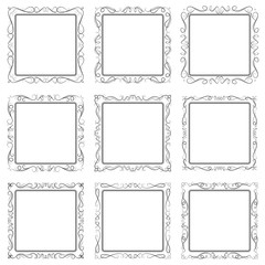 vector illustration of calligraphic elements decorative vintage frame border