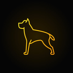 Dog line vector yellow concept icon