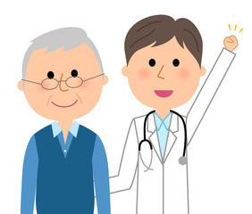 白衣の男性　患者