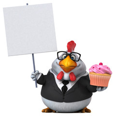 Fun chicken - 3D Illustration