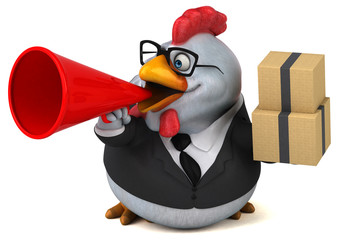 Fun chicken - 3D Illustration