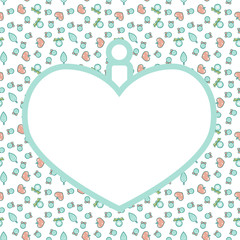 Christmas frame with pattern. Empty template for greeting card or invitation.