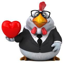 Fun chicken - 3D Illustration