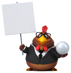 Fun chicken - 3D Illustration