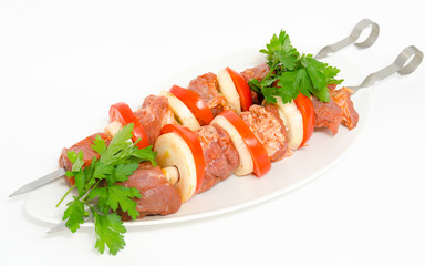 prepared food for shish kebab