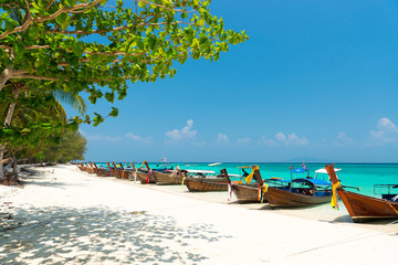 White sand beach of Bamboo island view, Phi Phi, Thailand