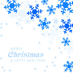 Christmas card greeting with snowflakes