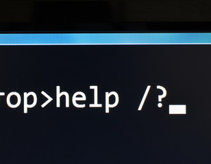 a screenshot of the monitor with the command line help